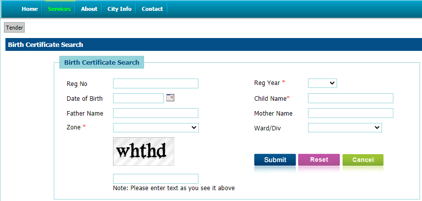 Download Birth/Death Certificate online in Tiruchirappalli Corporation